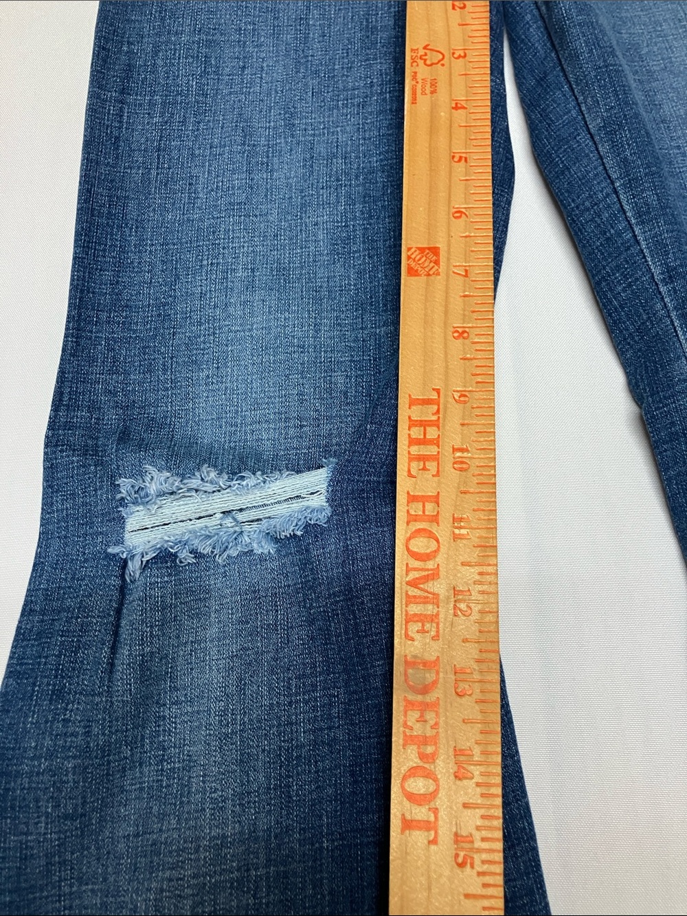 Angels Medium Blue Flare Jeans with Knee Rips - Picture 13 of 13